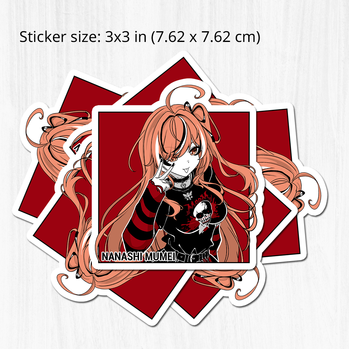 Nanashi Mumei Sticker, Nanashi Mumei Stickers, Kiss Cut Stickers 3"x3", Nanashi Mumei Stickers, Stationery Stickers, Hololive Merch, Nanashi Mumei merch