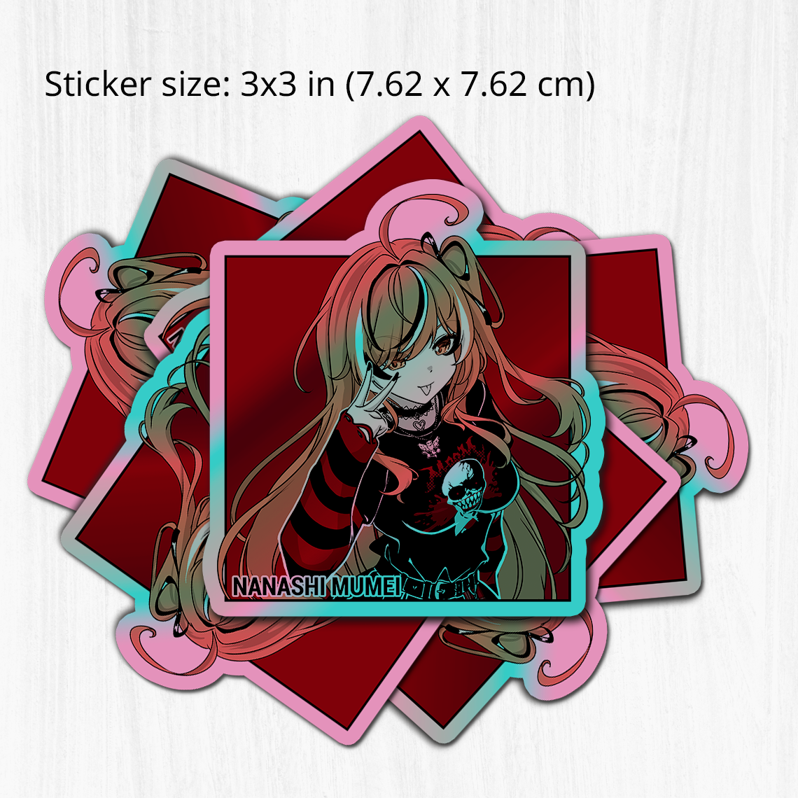 Nanashi Mumei Sticker, Nanashi Mumei Stickers, Kiss Cut Stickers 3"x3", Nanashi Mumei Stickers, Stationery Stickers, Hololive Merch, Nanashi Mumei merch