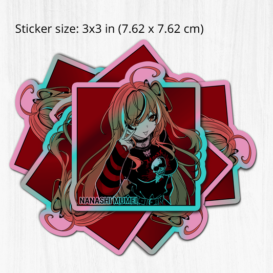 Nanashi Mumei Sticker, Nanashi Mumei Stickers, Kiss Cut Stickers 3"x3", Nanashi Mumei Stickers, Stationery Stickers, Hololive Merch, Nanashi Mumei merch