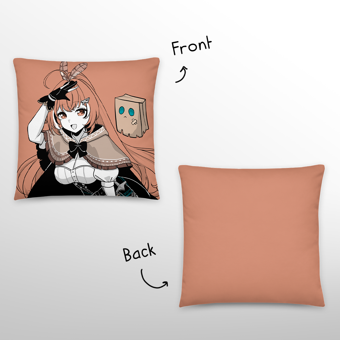 Nanashi Mumei Throw Pillow, Vtuber Throw Pillows, Gift for Vtuber Fan, Nanashi Mumei Throw Pillow, Decorative Pillow, Hololive Merch