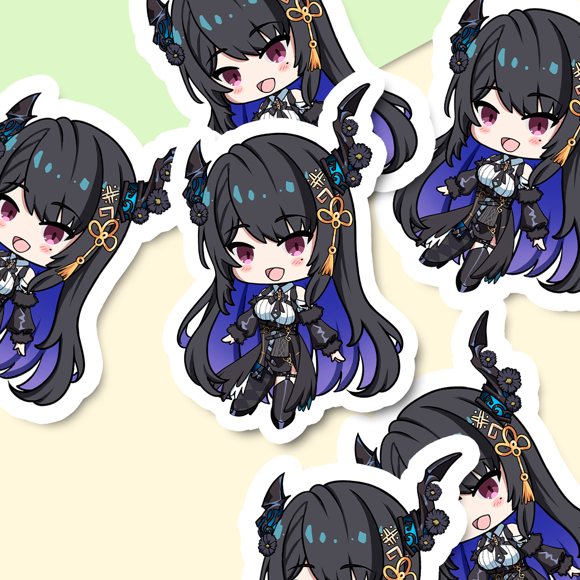 Nerissa Ravencroft Sticker, Vtuber Stickers, Kiss Cut Stickers 3"x3", Nerissa Ravencroft Stickers, Stationery Stickers, Nerissa Ravencroft Merch, Vtuber merch