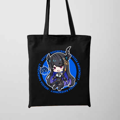 Nerissa Ravencroft Tote Bag Vtuber Tote Bag Nerissa Ravencroft Fan Merch Cotton Canvas Tote Bag Eco Tote Bag Sustainable Bag Kawaii Tote Bag Nerissa Ravencroft merch