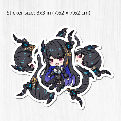 Nerissa Ravencroft Sticker, Vtuber Stickers, Kiss Cut Stickers 3"x3", Nerissa Ravencroft Stickers, Stationery Stickers, Nerissa Ravencroft Merch, Vtuber merch