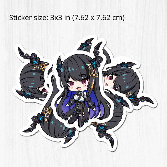 Nerissa Ravencroft Sticker, Vtuber Stickers, Kiss Cut Stickers 3"x3", Nerissa Ravencroft Stickers, Stationery Stickers, Nerissa Ravencroft Merch, Vtuber merch