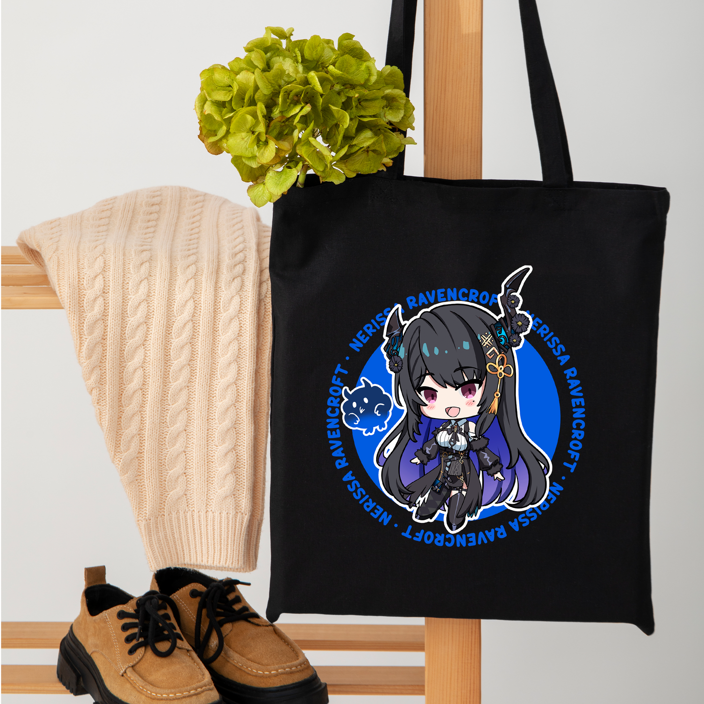 Nerissa Ravencroft Tote Bag Vtuber Tote Bag Nerissa Ravencroft Fan Merch Cotton Canvas Tote Bag Eco Tote Bag Sustainable Bag Kawaii Tote Bag Nerissa Ravencroft merch
