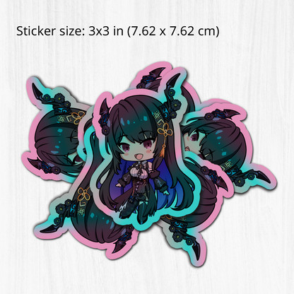 Nerissa Ravencroft holographic Sticker, Vtuber Stickers, Kiss Cut Stickers 3"x3", Nerissa Ravencroft Stickers, Stationery Stickers, Nerissa Ravencroft Merch, Vtuber merch