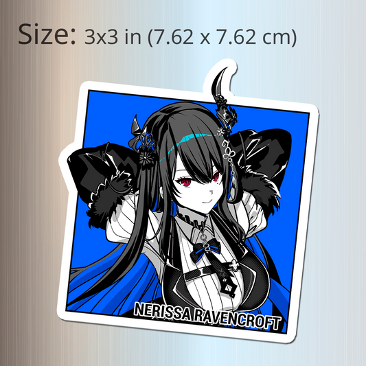 Nerissa Ravencroft Fridge Magnet, Die Cut Vtuber Magnets 3″ × 3″, Nerissa Ravencroft Merch, Hololive Merch, Nerissa Ravencroft Magnet, Nerissa Ravencroft Fan