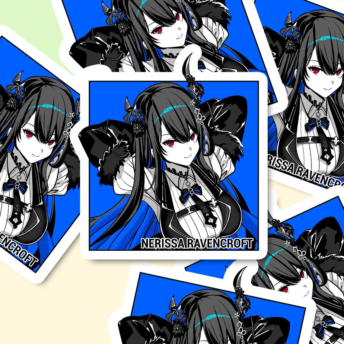 Nerissa Ravencroft Sticker, Vtuber Stickers, Kiss Cut Stickers 3"x3", Nerissa Ravencroft Stickers, Stationery Stickers, Nerissa Ravencroft Merch, Vtuber merch