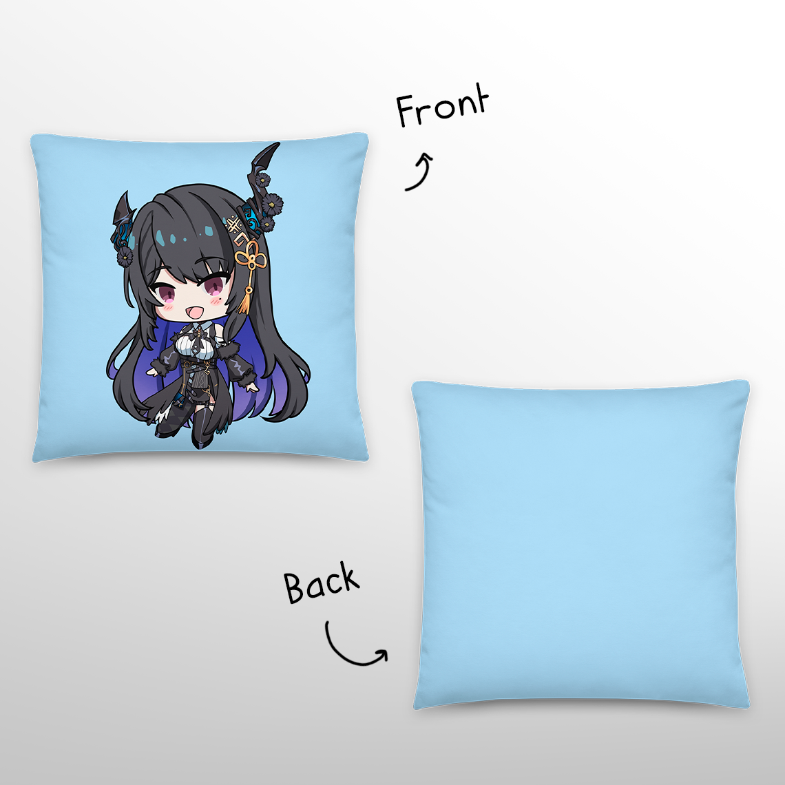 Nerissa Ravencroft Throw Pillow, Vtuber Throw Pillows, Gift for Vtuber Fan, Nerissa Ravencroft Throw Pillow, Decorative Pillow, Nerissa Ravencroft Merch