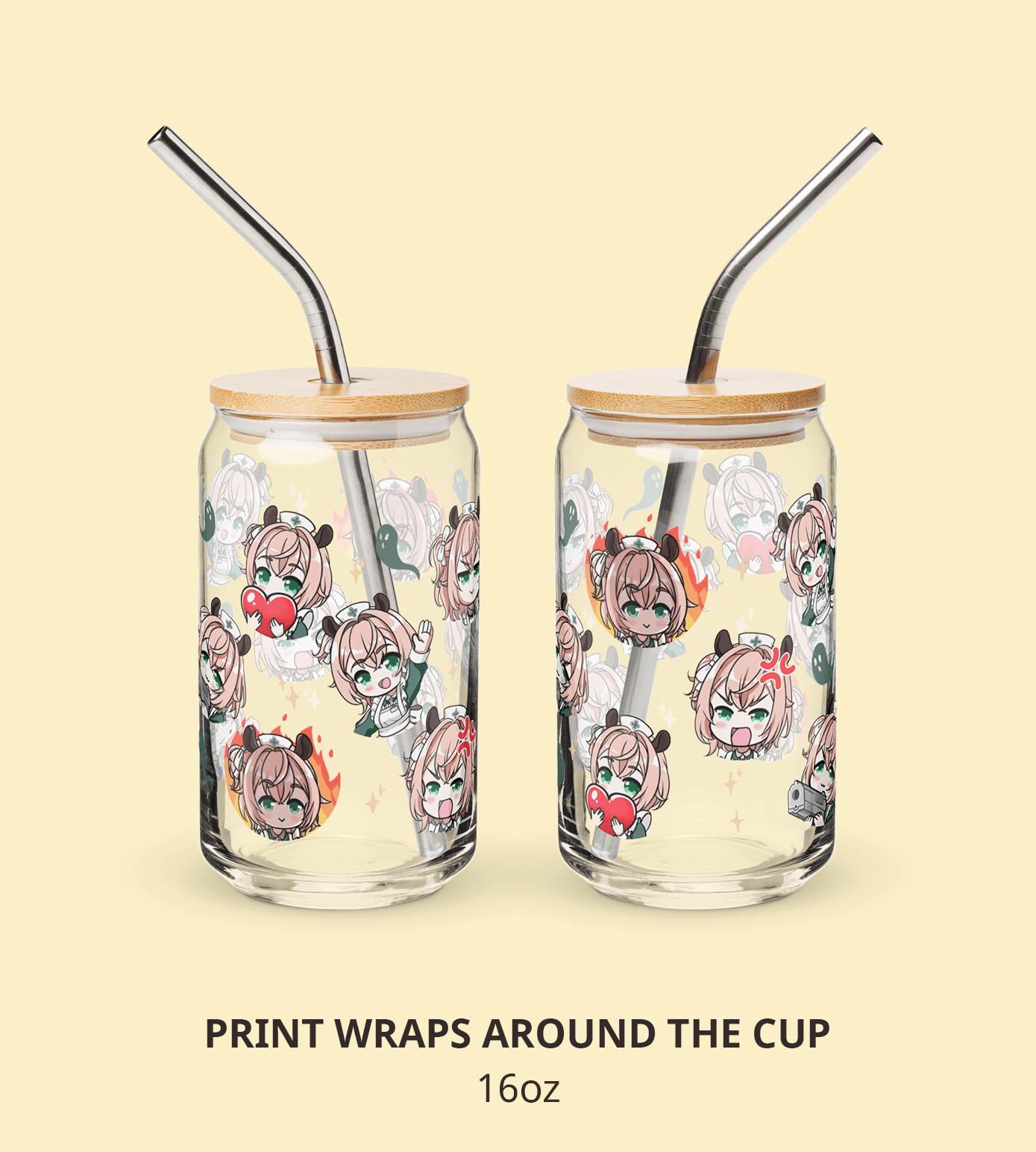 Nimi Nightmare Glass Tumbler With Straw And Lid Vtuber Waifu Cup Beer Can Iced Coffee Glass Nimi Nightmare Cup Dokibird Glass Waifu Cup