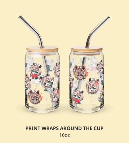 Nimi Nightmare Glass Tumbler With Straw And Lid Vtuber Waifu Cup Beer Can Iced Coffee Glass Nimi Nightmare Cup Dokibird Glass Waifu Cup