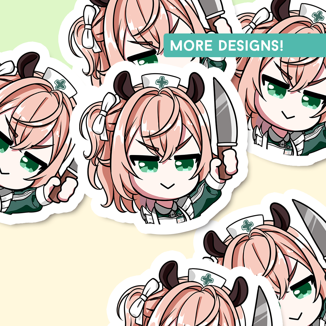 Nimi Nightmare Sticker, Vtuber Stickers, Kiss Cut Stickers 3"x3", Nimi Nightmare Stickers, Stationery Stickers, Nimi Nightmare Merch, Vtuber merch
