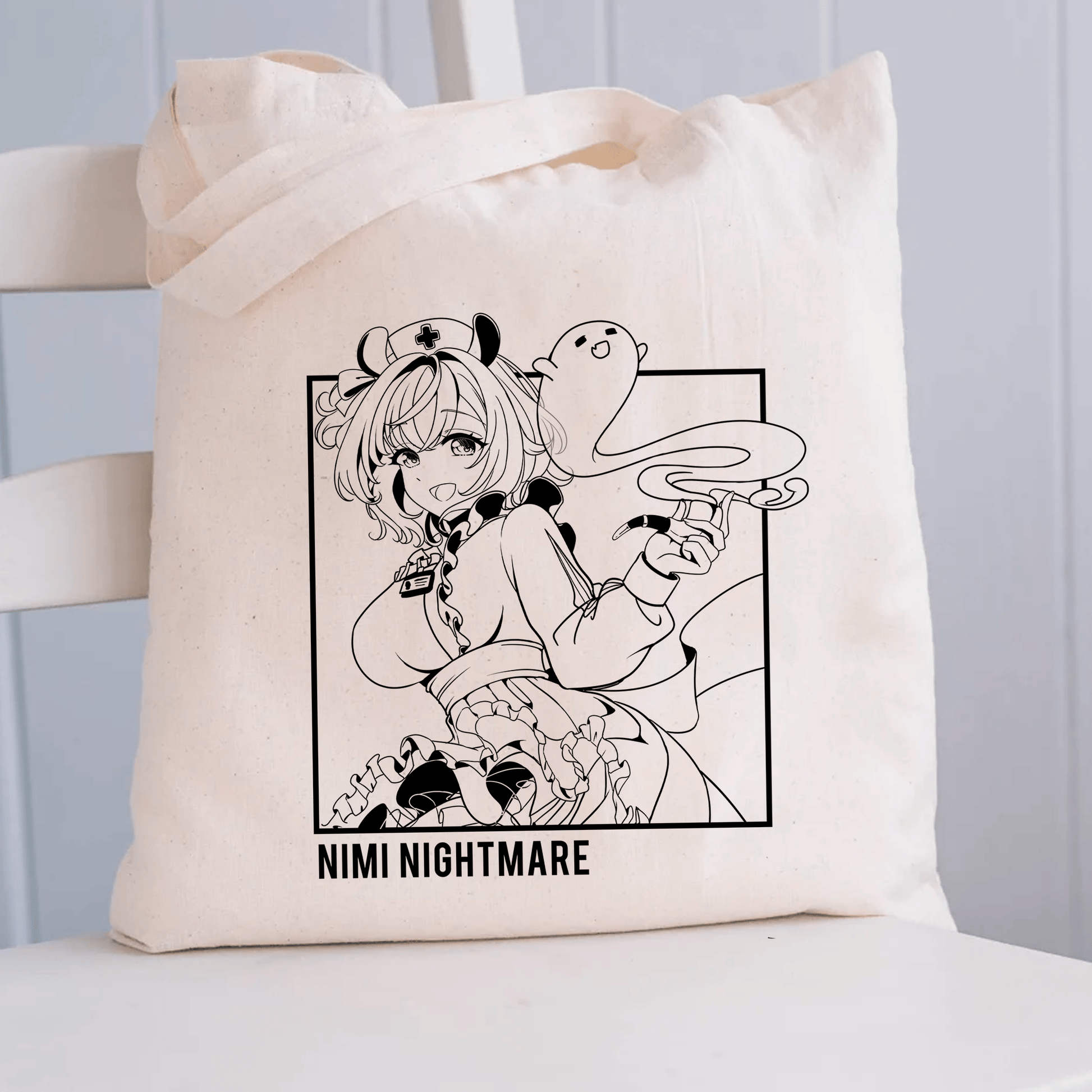 Nimi Nightmare Tote Bag Vtuber Tote Bag Nimi Nightmare Fan Merch Cotton Canvas Tote Bag Eco Tote Bag Sustainable Bag Kawaii Tote Bag Nimi Nightmare merch