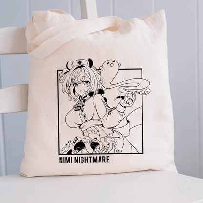 Nimi Nightmare Tote Bag Vtuber Tote Bag Nimi Nightmare Fan Merch Cotton Canvas Tote Bag Eco Tote Bag Sustainable Bag Kawaii Tote Bag Nimi Nightmare merch