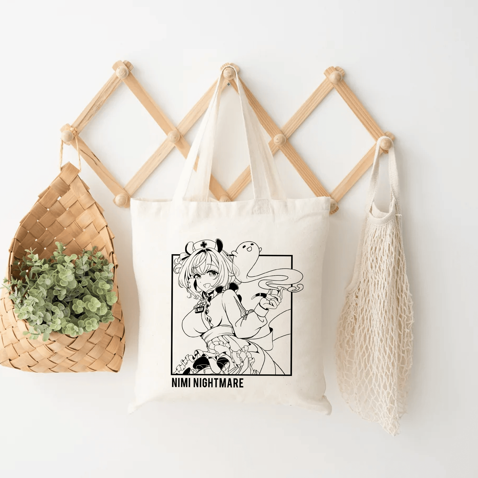 Nimi Nightmare Tote Bag Vtuber Tote Bag Nimi Nightmare Fan Merch Cotton Canvas Tote Bag Eco Tote Bag Sustainable Bag Kawaii Tote Bag Nimi Nightmare merch