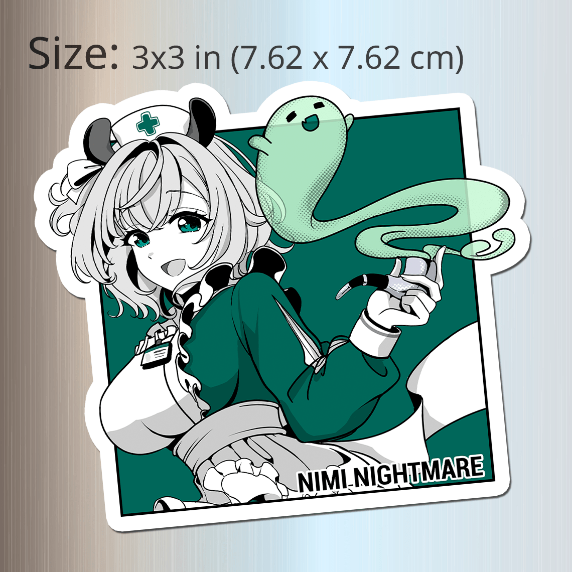 Nimi Nightmare Fridge Magnet, Die Cut Vtuber Magnets 3″ × 3″, Vtuber Merch, Nimi Nightmare Merch, Nimi Nightmare Magnet, Nimi Nightmare Fan