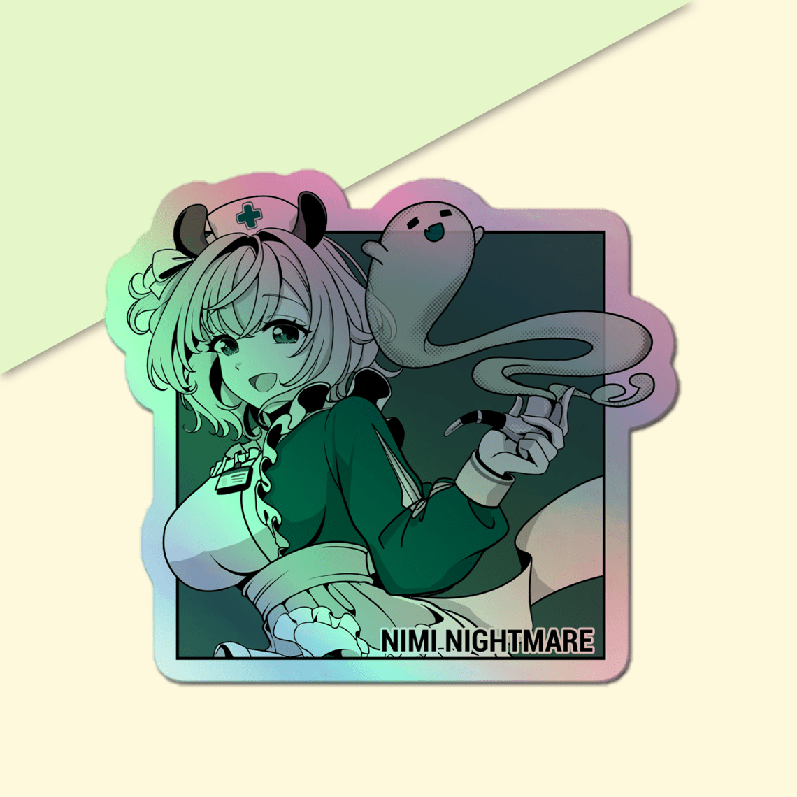 Nimi Nightmare holographic Sticker, Vtuber Stickers, Kiss Cut Stickers 3"x3", Nimi Nightmare Stickers, Stationery Stickers, Nimi Nightmare Merch, Vtuber merch