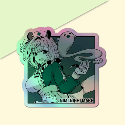 Nimi Nightmare holographic Sticker, Vtuber Stickers, Kiss Cut Stickers 3"x3", Nimi Nightmare Stickers, Stationery Stickers, Nimi Nightmare Merch, Vtuber merch