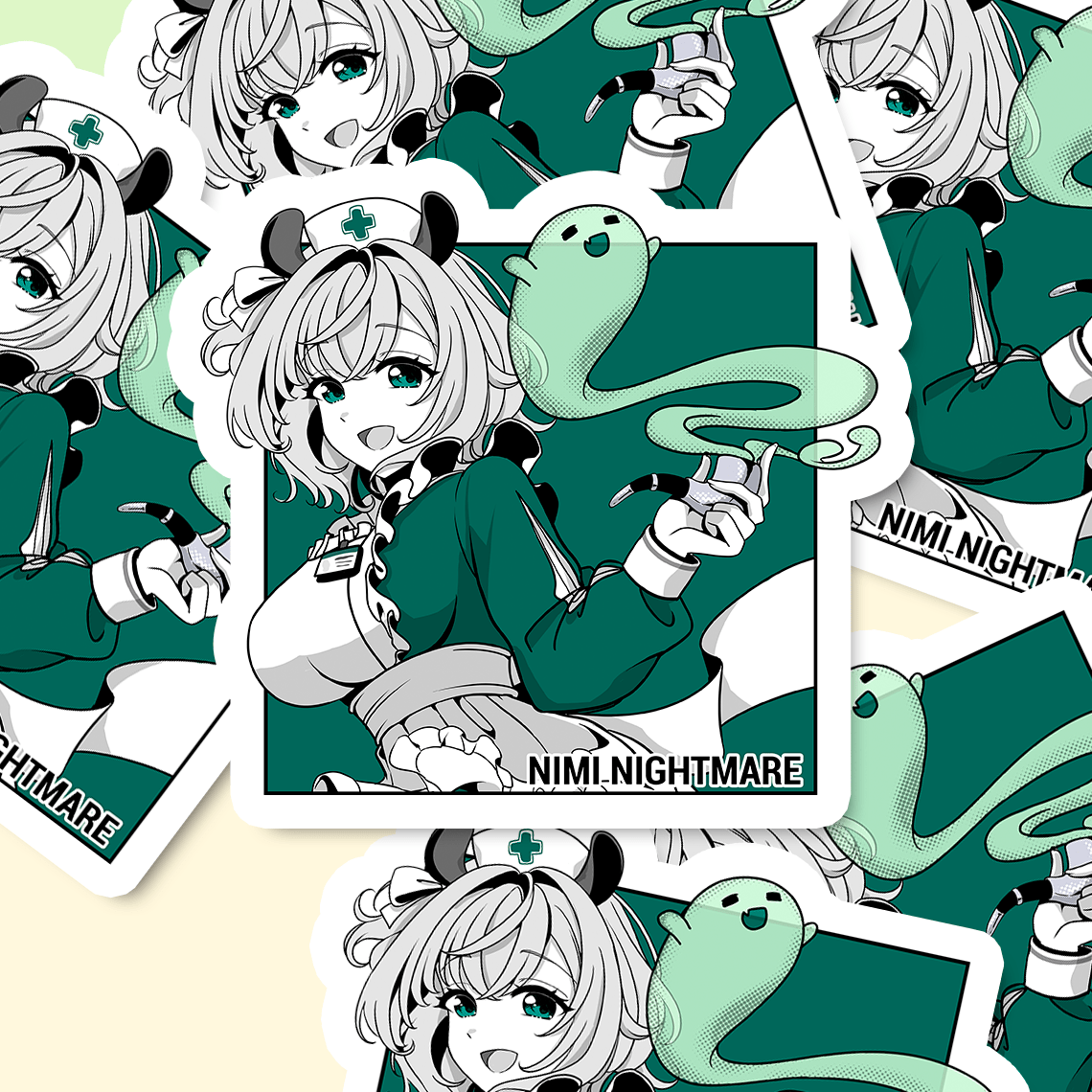 Nimi Nightmare Sticker, Vtuber Stickers, Kiss Cut Stickers 3"x3", Nimi Nightmare Stickers, Stationery Stickers, Nimi Nightmare Merch, Vtuber merch