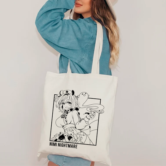 Nimi Nightmare Tote Bag Vtuber Tote Bag Nimi Nightmare Fan Merch Cotton Canvas Tote Bag Eco Tote Bag Sustainable Bag Kawaii Tote Bag Nimi Nightmare merch