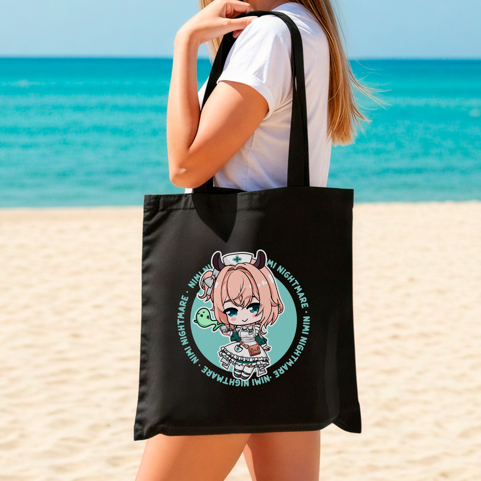Nimi Nightmare Tote Bag Vtuber Tote Bag Nimi Nightmare Fan Merch Cotton Canvas Tote Bag Eco Tote Bag Sustainable Bag Kawaii Tote Bag Nimi Nightmare merch