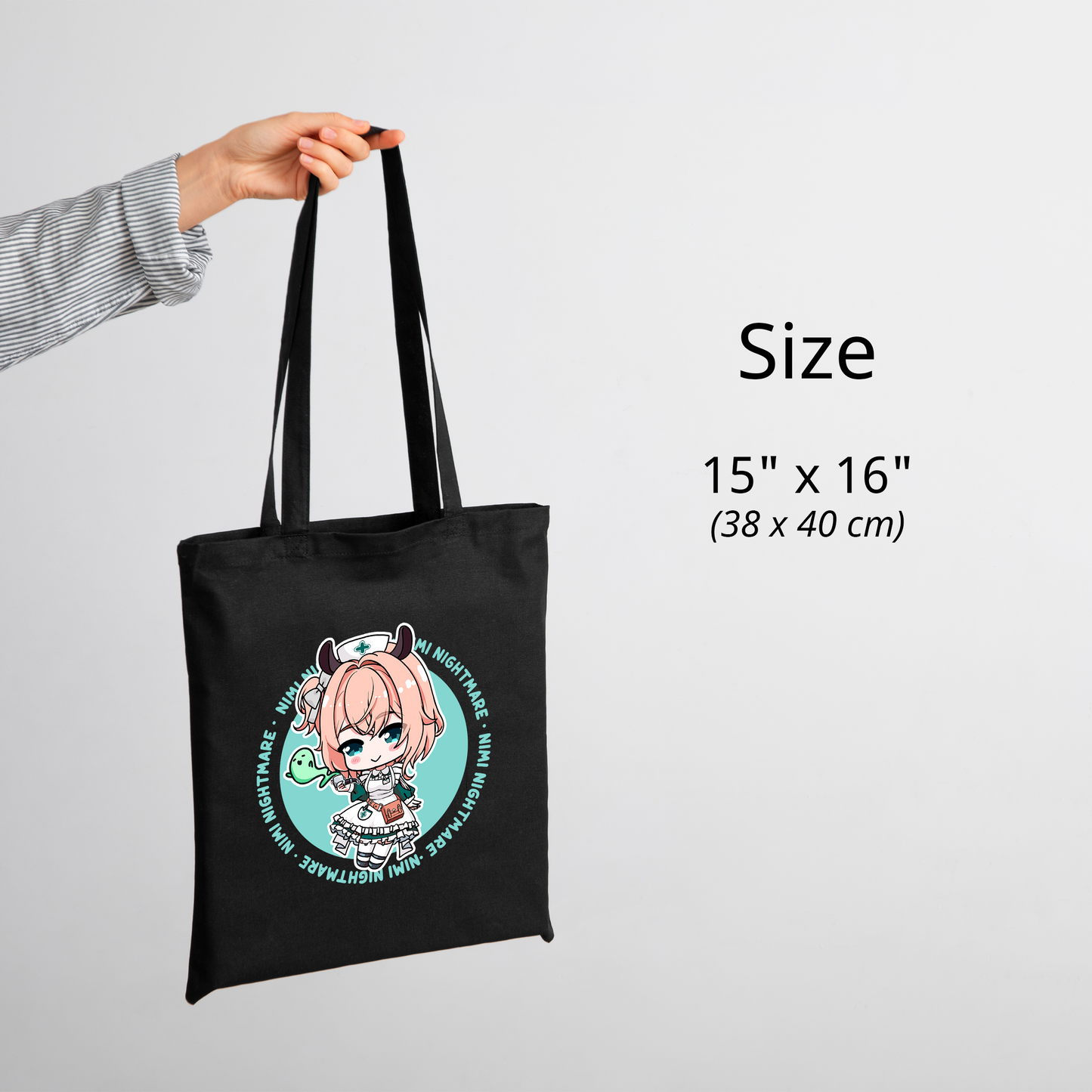 Nimi Nightmare Tote Bag Vtuber Tote Bag Nimi Nightmare Fan Merch Cotton Canvas Tote Bag Eco Tote Bag Sustainable Bag Kawaii Tote Bag Nimi Nightmare merch