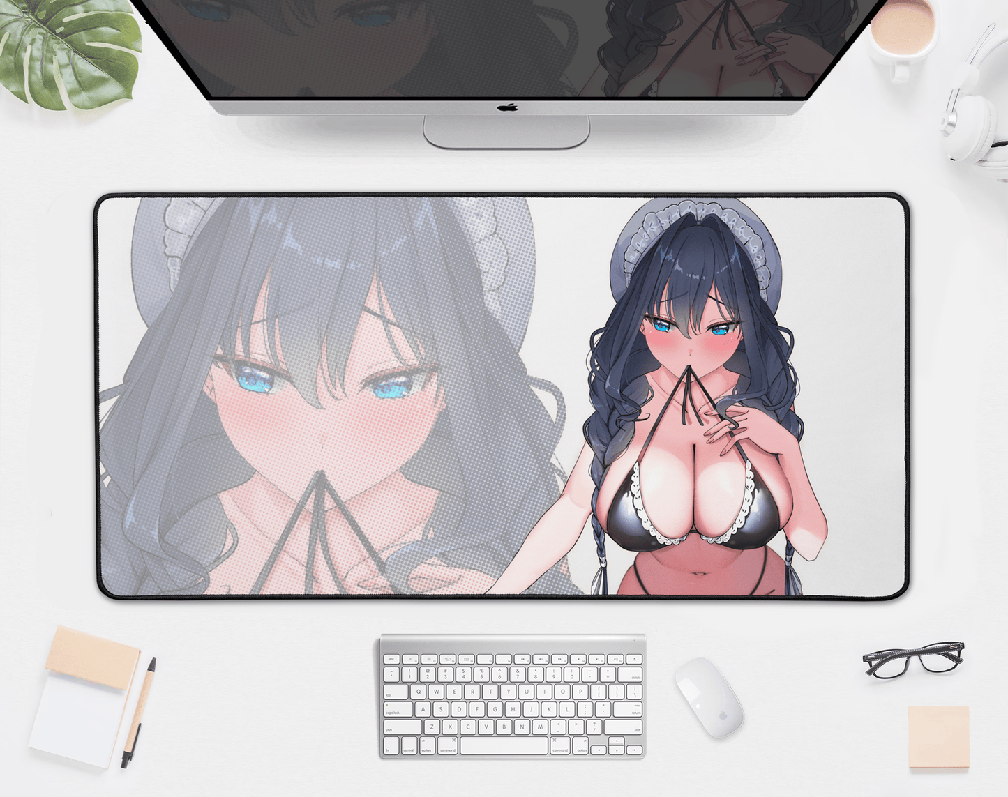 Ouro Kronii Deskmat, Vtubers Illustration Mousepad XL XXL, Gaming Desk Mat Gift for Gamers, Waifu Deskmat, Hololive Ouro Kronii Merch, Ouro Kronii Mousepad