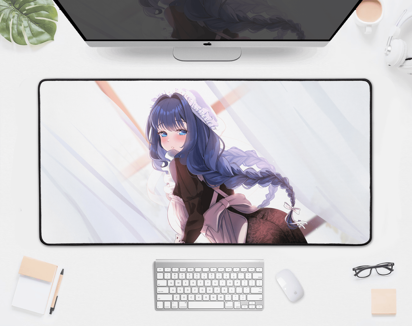 Ouro Kronii Deskmat, Vtubers Illustration Mousepad XL XXL, Gaming Desk Mat Gift for Gamers, Waifu Deskmat, Hololive Ouro Kronii Merch, Ouro Kronii Mousepad