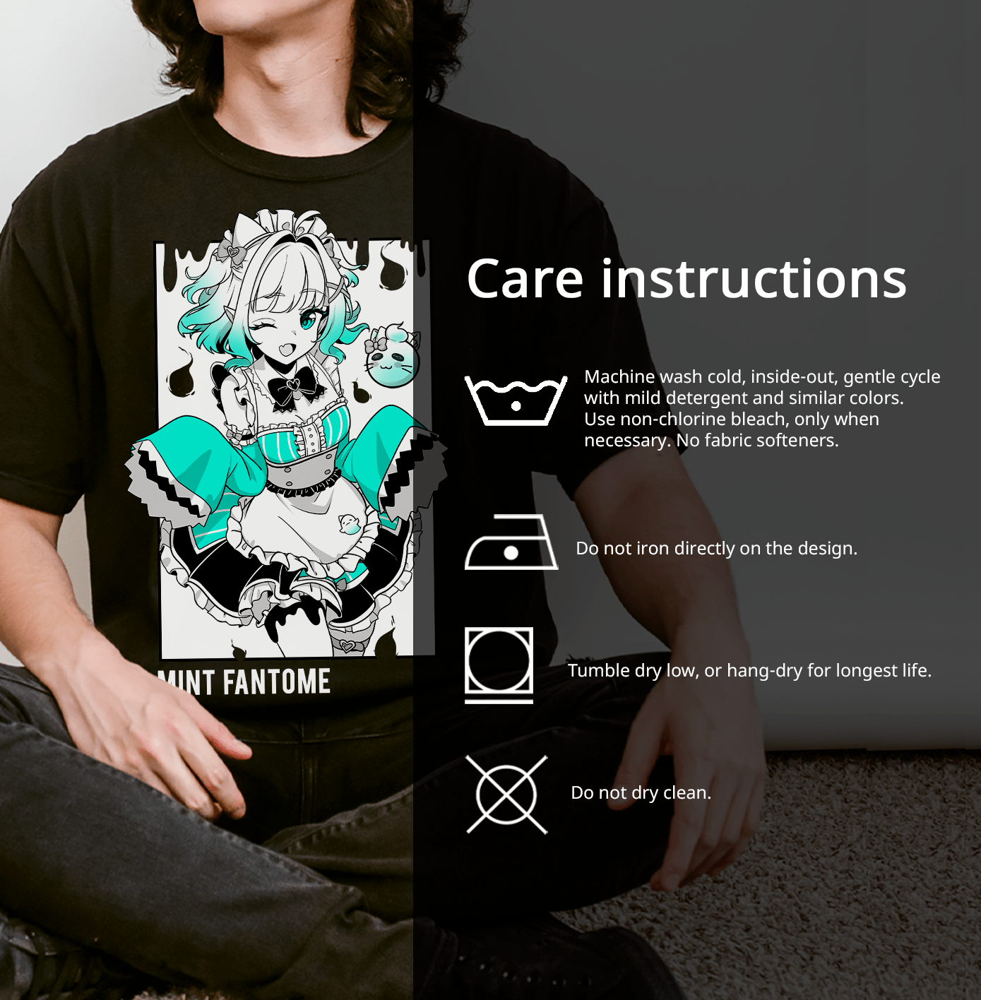 Mint Fantome T-Shirt Vtuber Shirt Mint Fantome Tee Gift for Vtuber Fan Anime Waifu Shirt Cool Vtuber Tee Waifu T-Shirt Maid Mint Merch