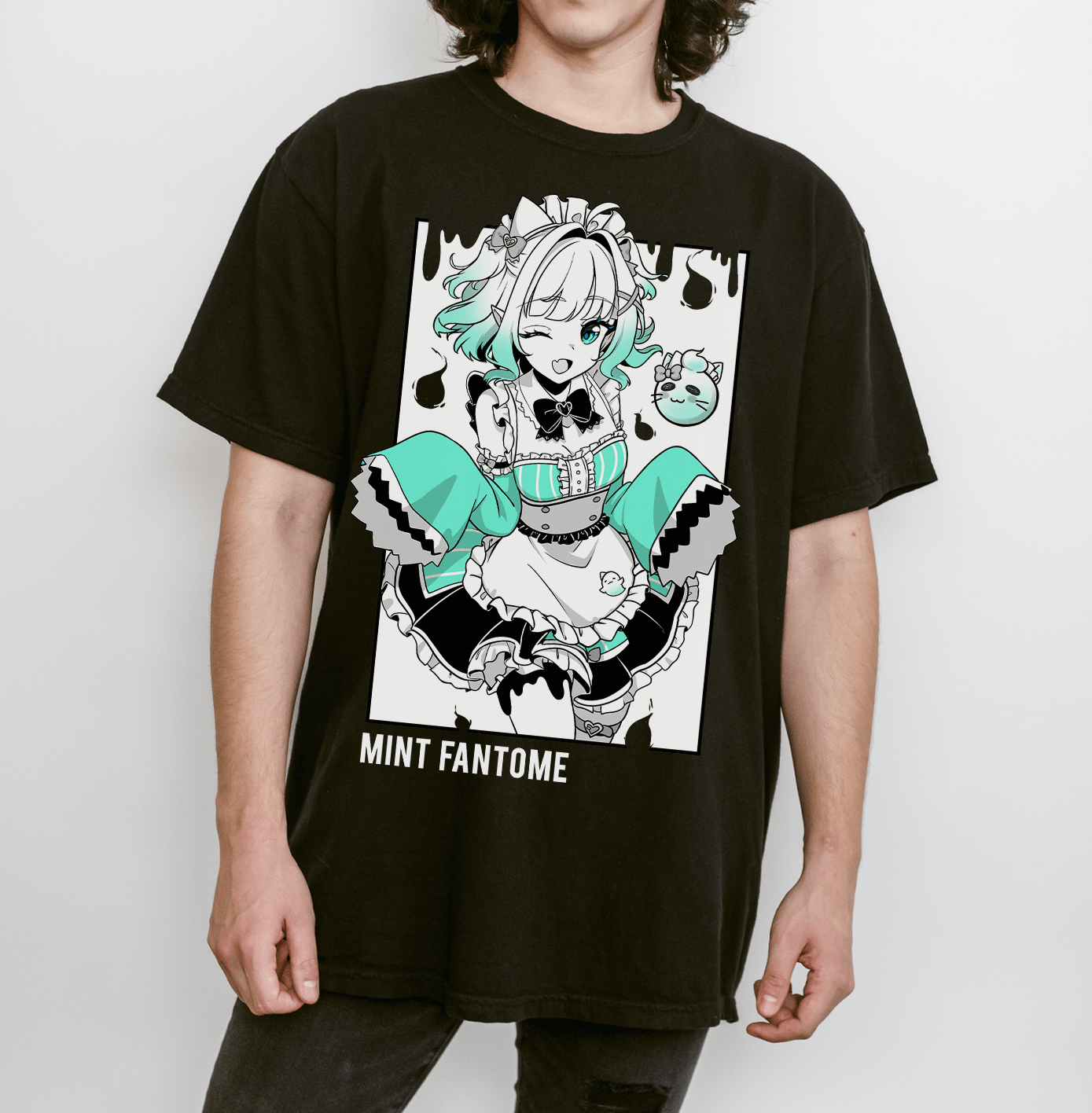 Mint Fantome T-Shirt Vtuber Shirt Mint Fantome Tee Gift for Vtuber Fan Anime Waifu Shirt Cool Vtuber Tee Waifu T-Shirt Maid Mint Merch