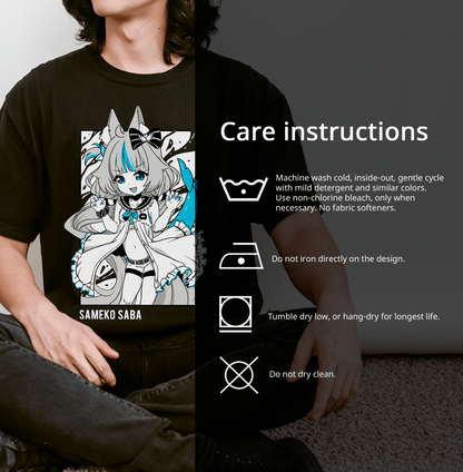 Sameko Saba T-Shirt Vtuber Shirt Sameko Saba Tee Gift for Vtuber Fan Anime Waifu Shirt Cool Vtuber Tee Waifu T-Shirt Sameko Saba Merch