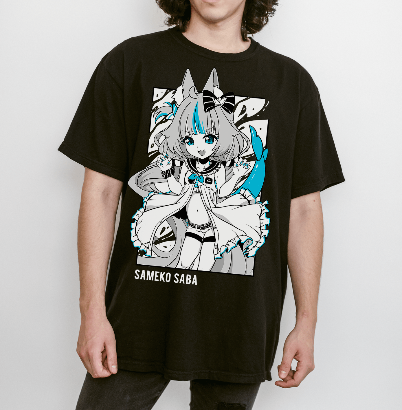 Sameko Saba T-Shirt Vtuber Shirt Sameko Saba Tee Gift for Vtuber Fan Anime Waifu Shirt Cool Vtuber Tee Waifu T-Shirt Sameko Saba Merch