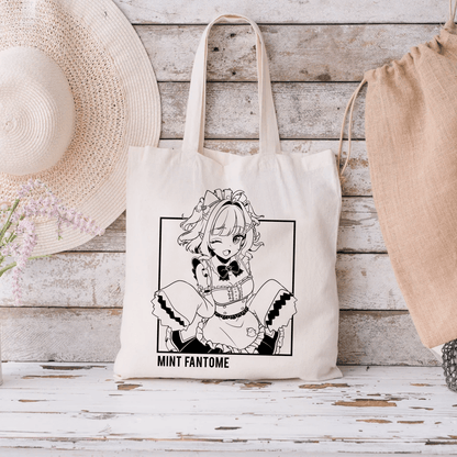 Mint Fantome Tote Bag Vtuber Tote Bag Mint Fantome Fan Merch Cotton Canvas Tote Bag Eco Tote Bag Sustainable Bag Kawaii Tote Bag Maid Mint merch