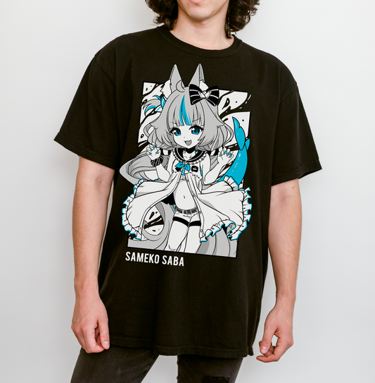 Sameko Saba T-Shirt Vtuber Shirt Sameko Saba Tee Gift for Vtuber Fan Anime Waifu Shirt Cool Vtuber Tee Waifu T-Shirt Sameko Saba Merch