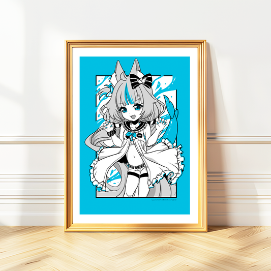 Sameko Saba Art Print, Sameko Saba Poster, Sameko Saba Merch, Gift For Vtuber Fan, Vtuber Merch, Vtuber Poster, Sameko Saba Fan, Vtuber Poster