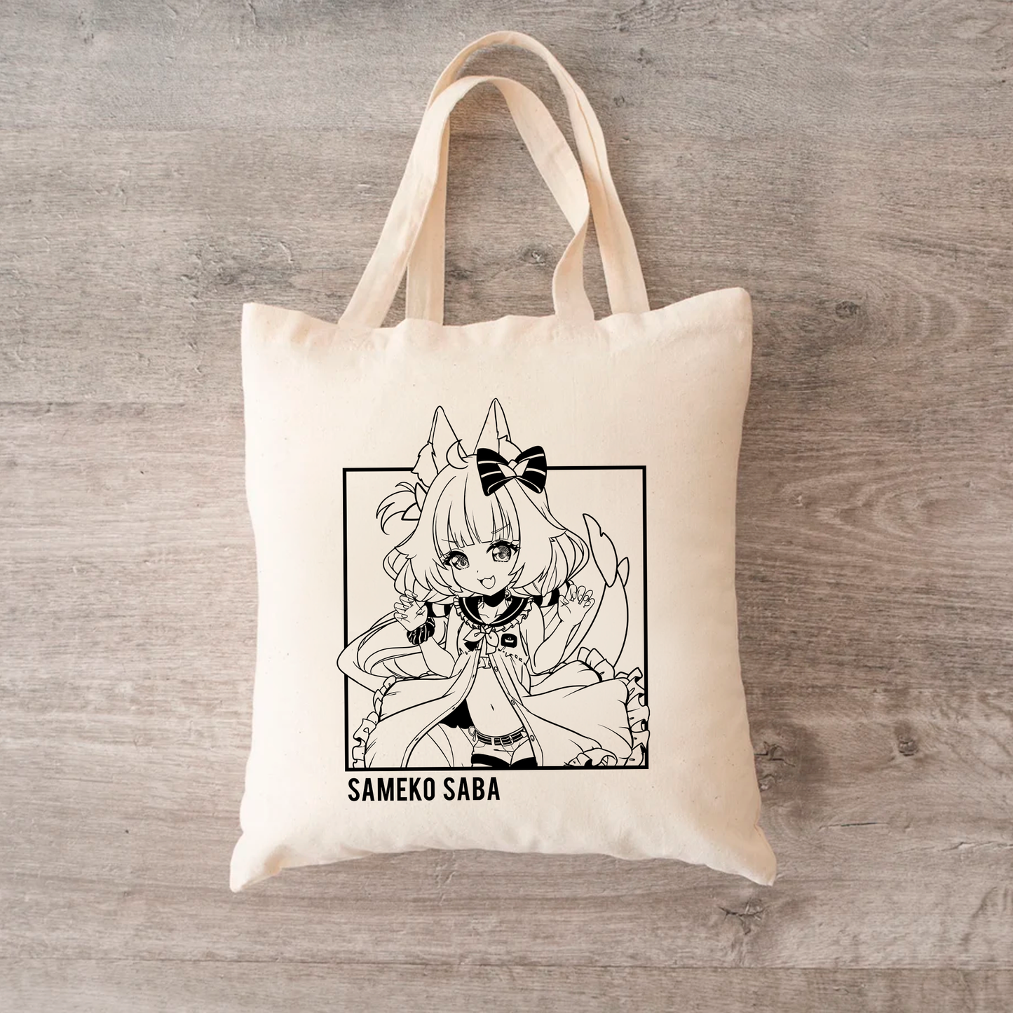 Sameko Saba Tote Bag Vtuber Tote Bag Sameko Saba Fan Merch Cotton Canvas Tote Bag Eco Tote Bag Sustainable Bag Kawaii Tote Bag Sameko Saba merch