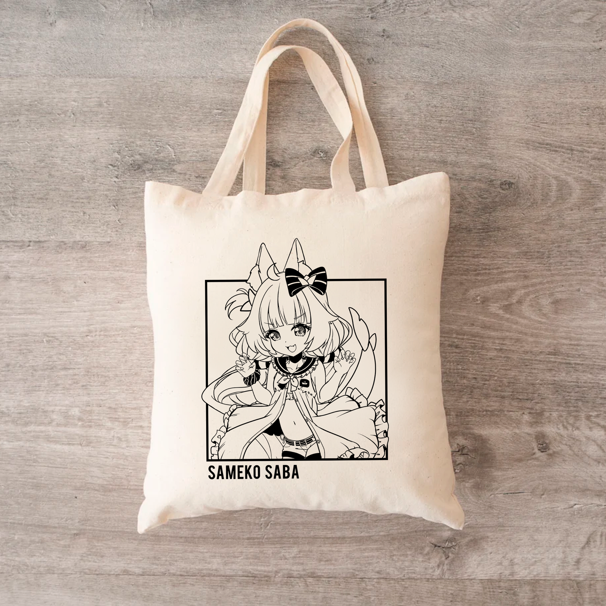 Sameko Saba Tote Bag Vtuber Tote Bag Sameko Saba Fan Merch Cotton Canvas Tote Bag Eco Tote Bag Sustainable Bag Kawaii Tote Bag Sameko Saba merch