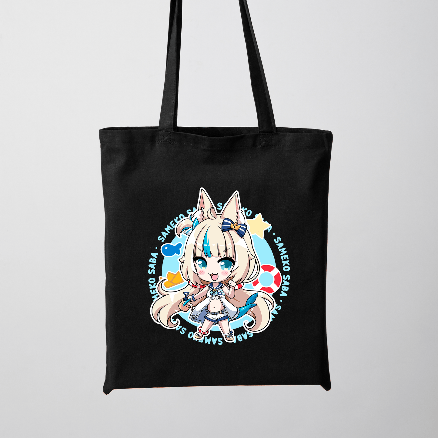Sameko Saba Tote Bag Vtuber Tote Bag Sameko Saba Fan Merch Cotton Canvas Tote Bag Eco Tote Bag Sustainable Bag Kawaii Tote Bag Sameko Saba merch