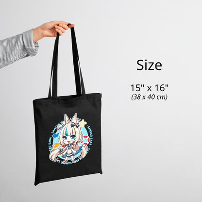 Sameko Saba Tote Bag Vtuber Tote Bag Sameko Saba Fan Merch Cotton Canvas Tote Bag Eco Tote Bag Sustainable Bag Kawaii Tote Bag Sameko Saba merch
