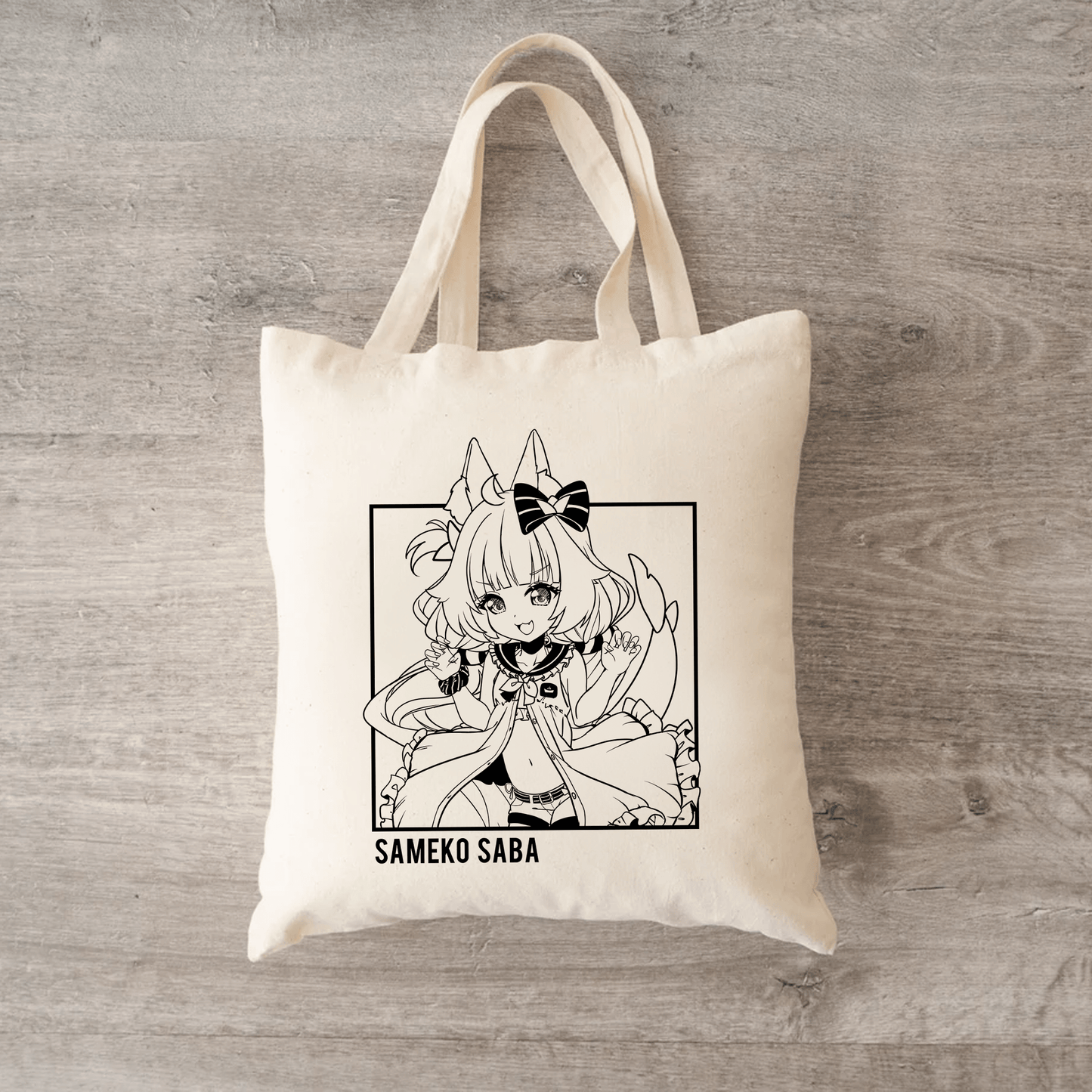 Sameko Saba Tote Bag Vtuber Tote Bag Sameko Saba Fan Merch Cotton Canvas Tote Bag Eco Tote Bag Sustainable Bag Kawaii Tote Bag Sameko Saba merch