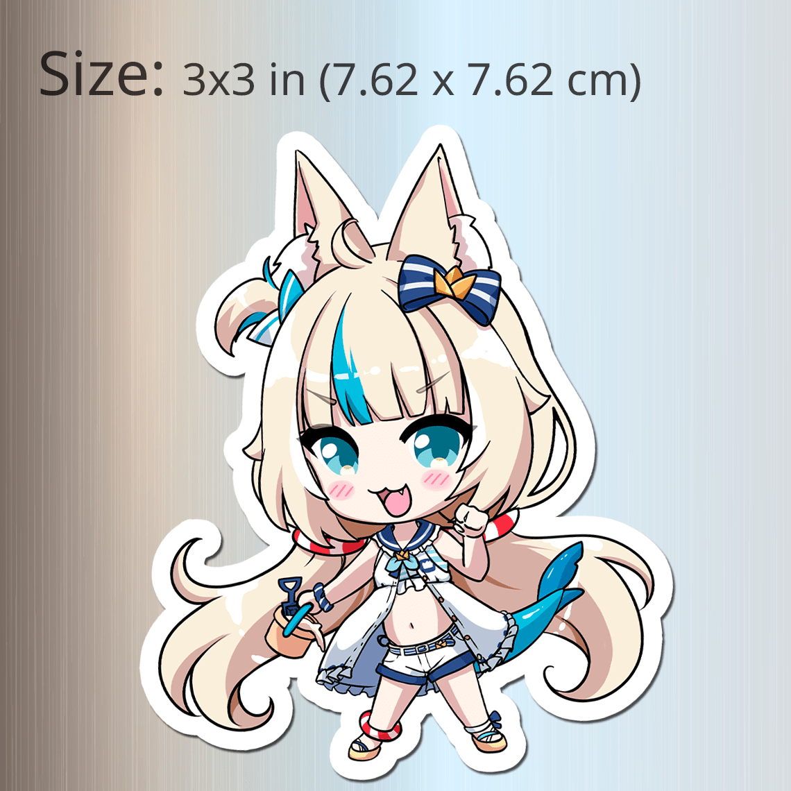 Sameko Saba Fridge Magnet, Die Cut Vtuber Magnets 3″ × 3″, Vtuber Merch, Sameko Saba Merch, Sameko Saba Magnet, Sameko Saba Fan