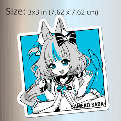 Sameko Saba Fridge Magnet, Die Cut Vtuber Magnets 3″ × 3″, Vtuber Merch, Sameko Saba Merch, Sameko Saba Magnet, Sameko Saba Fan