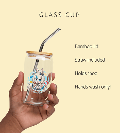 Sameko Saba Glass Tumbler With Straw And Lid Vtuber Waifu Cup Beer Can Iced Coffee Glass Sameko Saba Cup Sameko Saba Glass Waifu Cup