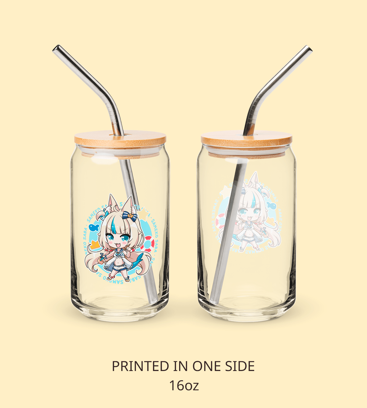 Sameko Saba Glass Tumbler With Straw And Lid Vtuber Waifu Cup Beer Can Iced Coffee Glass Sameko Saba Cup Sameko Saba Glass Waifu Cup