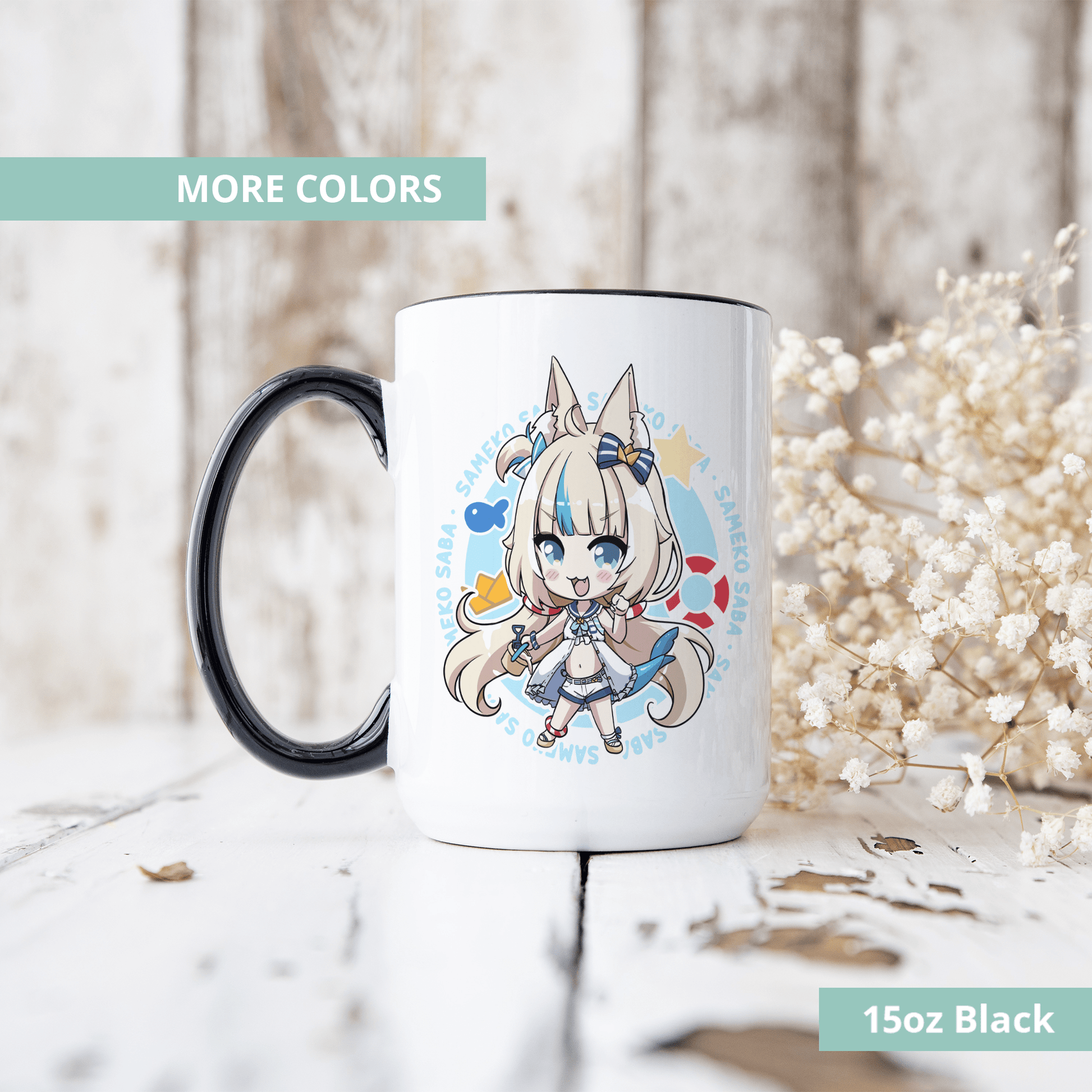 Sameko Saba Mug, Vtuber Mug, Sameko Saba Coffee Cup, Sameko Saba Merch, Customized Coffee Mug, Vtuber Merch, Sameko Saba Fan Merch, Gift For Friend