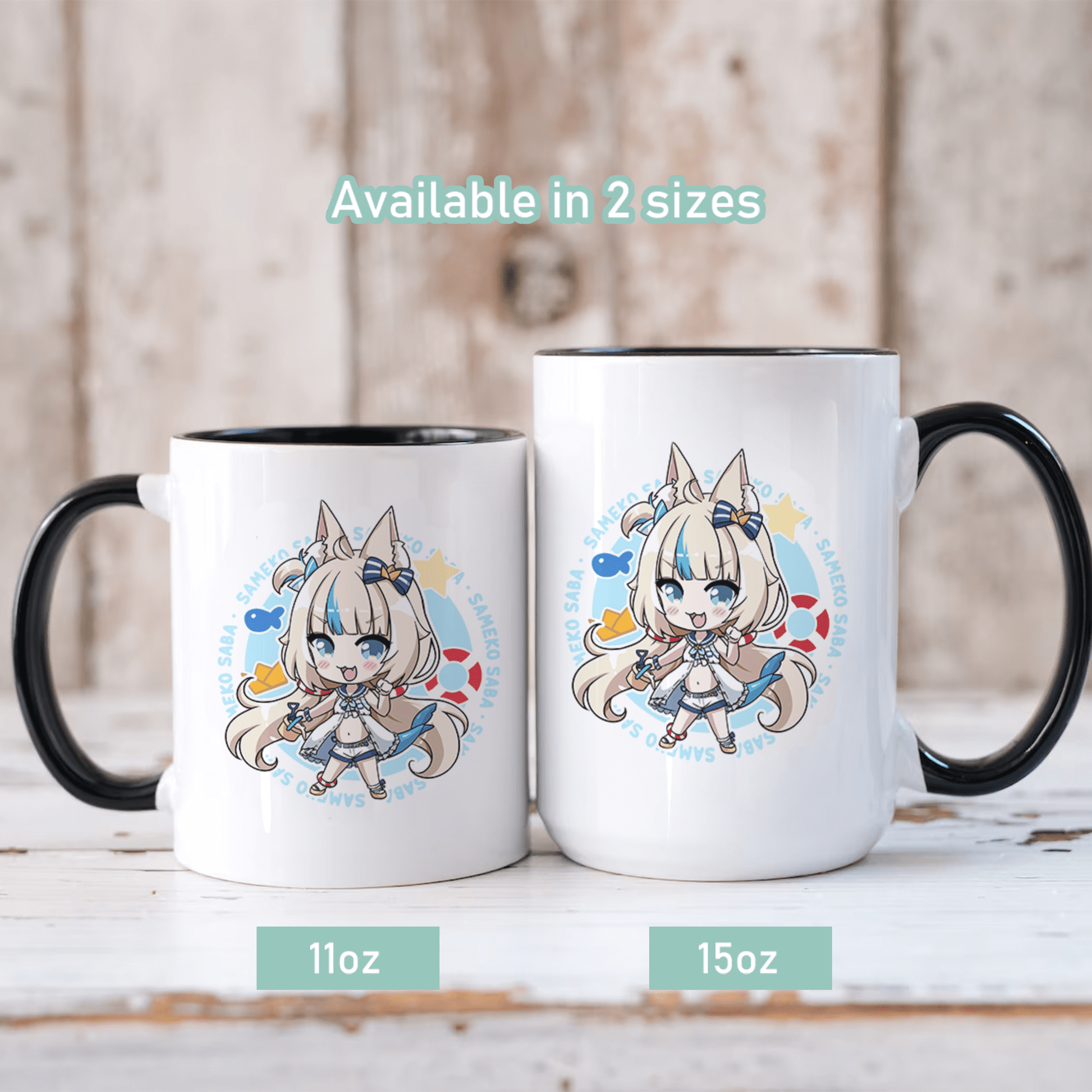 Sameko Saba Mug, Vtuber Mug, Sameko Saba Coffee Cup, Sameko Saba Merch, Customized Coffee Mug, Vtuber Merch, Sameko Saba Fan Merch, Gift For Friend