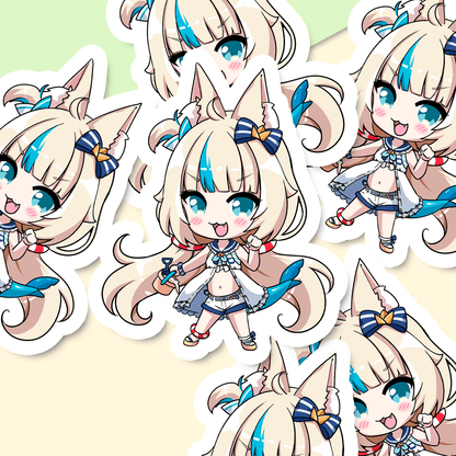 Sameko Saba Sticker, Vtuber Stickers, Kiss Cut Stickers 3"x3", Sameko Saba Stickers, Stationery Stickers, Sameko Saba Merch, Vtuber merch