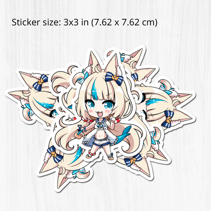 Sameko Saba Sticker, Vtuber Stickers, Kiss Cut Stickers 3"x3", Sameko Saba Stickers, Stationery Stickers, Sameko Saba Merch, Vtuber merch