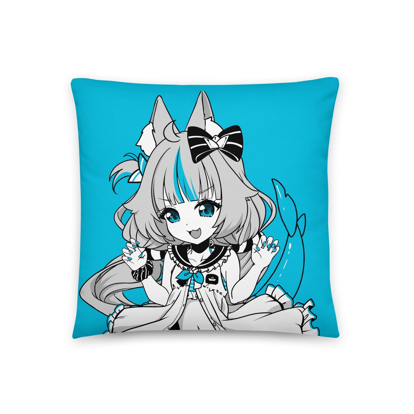 Sameko Saba Throw Pillow, Vtuber Throw Pillows, Gift for Vtuber Fan, Sameko Saba Throw Pillow, Decorative Pillow, Sameko Saba Merch