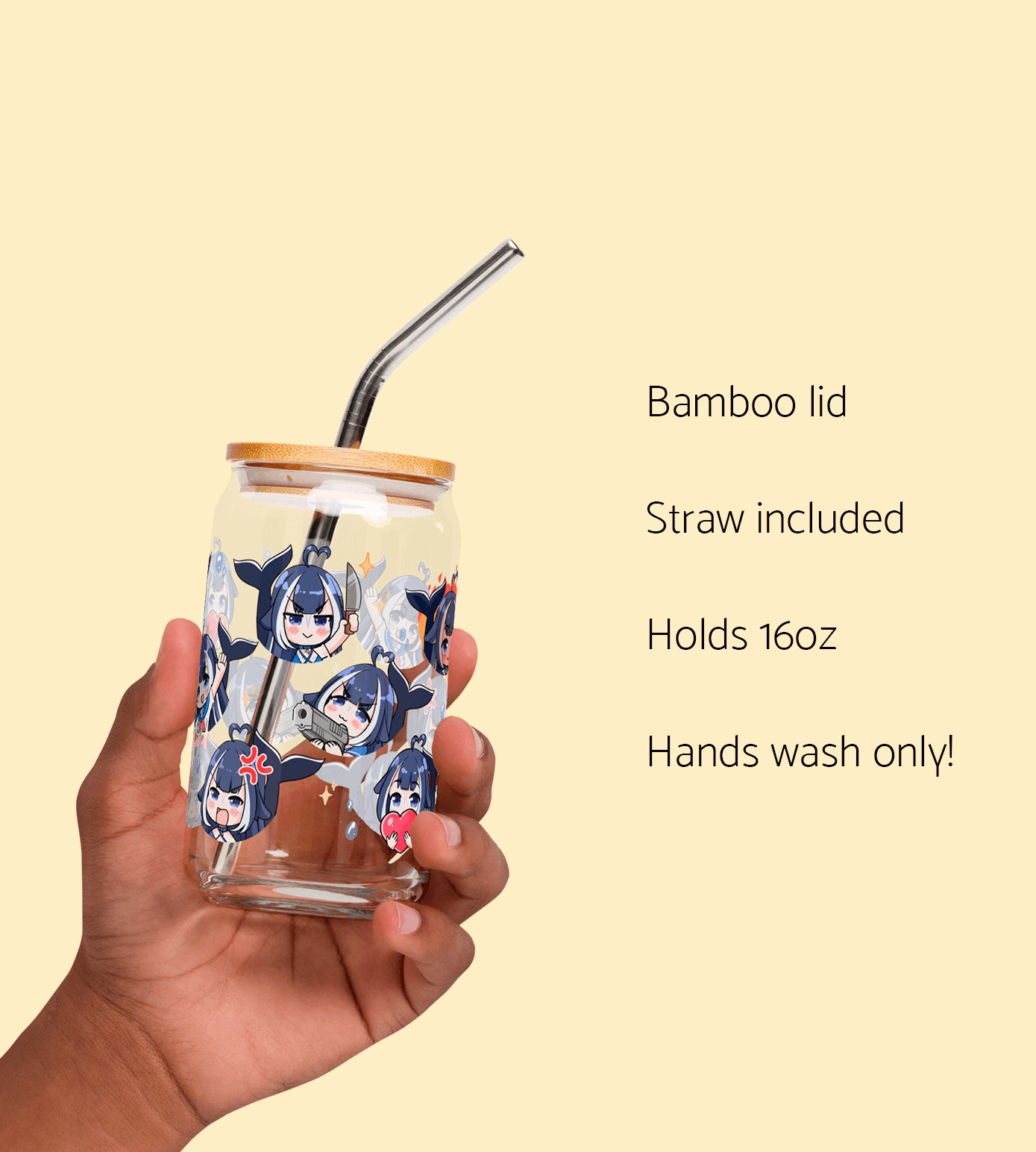 Shylily Glass Tumbler With Straw And Lid Vtuber Waifu Cup Beer Can Iced Coffee Glass Shylily Cup Shylily Glass Waifu Cup